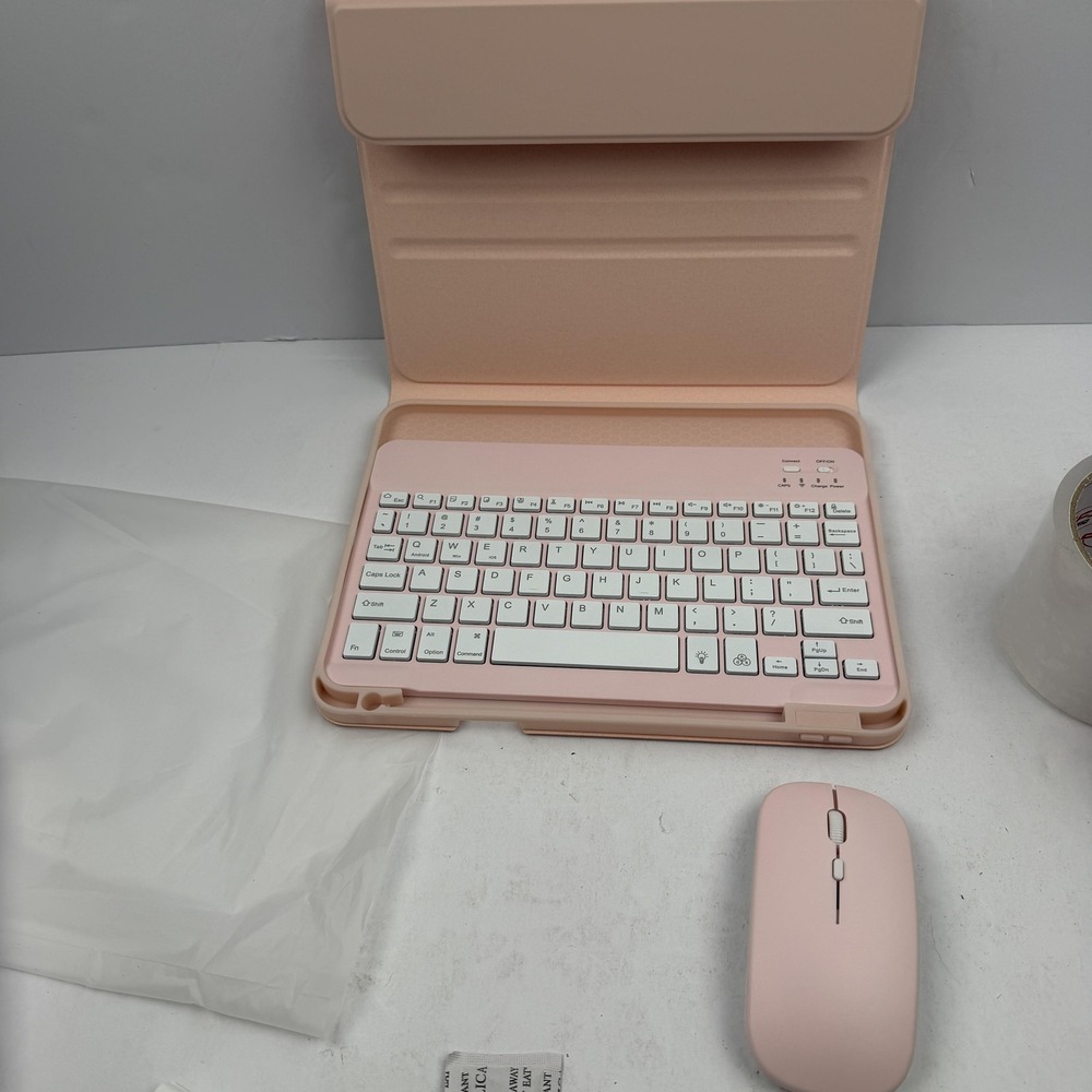RAYMCRAFT Keyboard Case Mouse Combo IPad 10th Gen A16 11 Pink Magnetic Bluetooth - Picture 4 of 5
